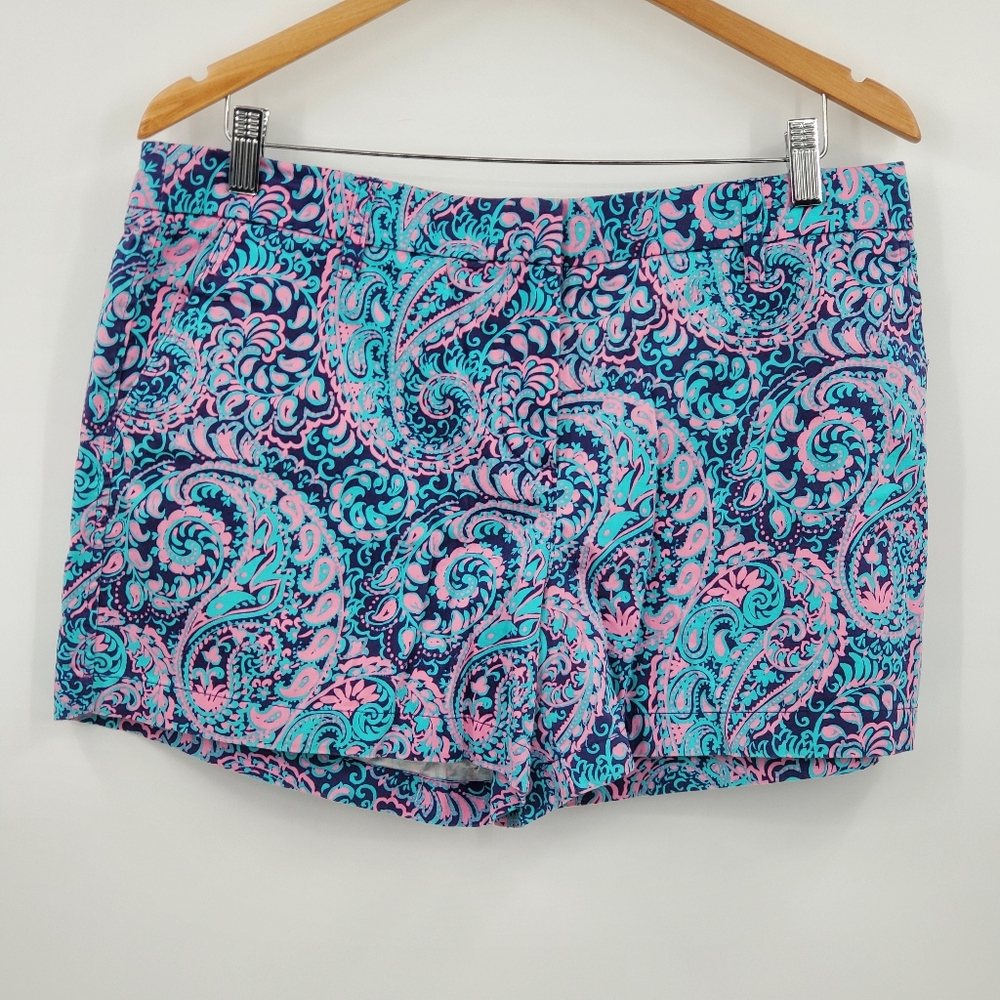 ◇◇ Cambridge Dry Goods Paisley Shorts Size 12 Blue Pink